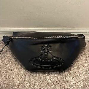 Vivienne Westwood black silver bum waist bag